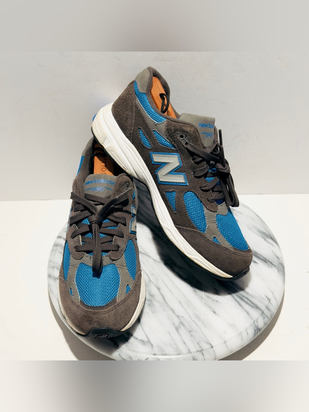 New Balance 990 Running Shoes Sneakers Blue Boy’s US Size 7 KJ990BMG